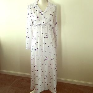 Blue and white maxi dress